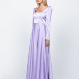 CHARMAINE SQUARED NECKLINE LONG SLEEVE A LINE GOWN B60D07L