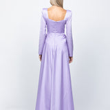 CHARMAINE SQUARED NECKLINE LONG SLEEVE A LINE GOWN B60D07L