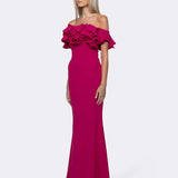 WAVERLY OFF SHOULDER RUFFLE GOWN SAMPLE B64D12L