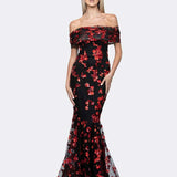 LORENZA OFF SHOULDER FISHTAIL GOWN B64D21L