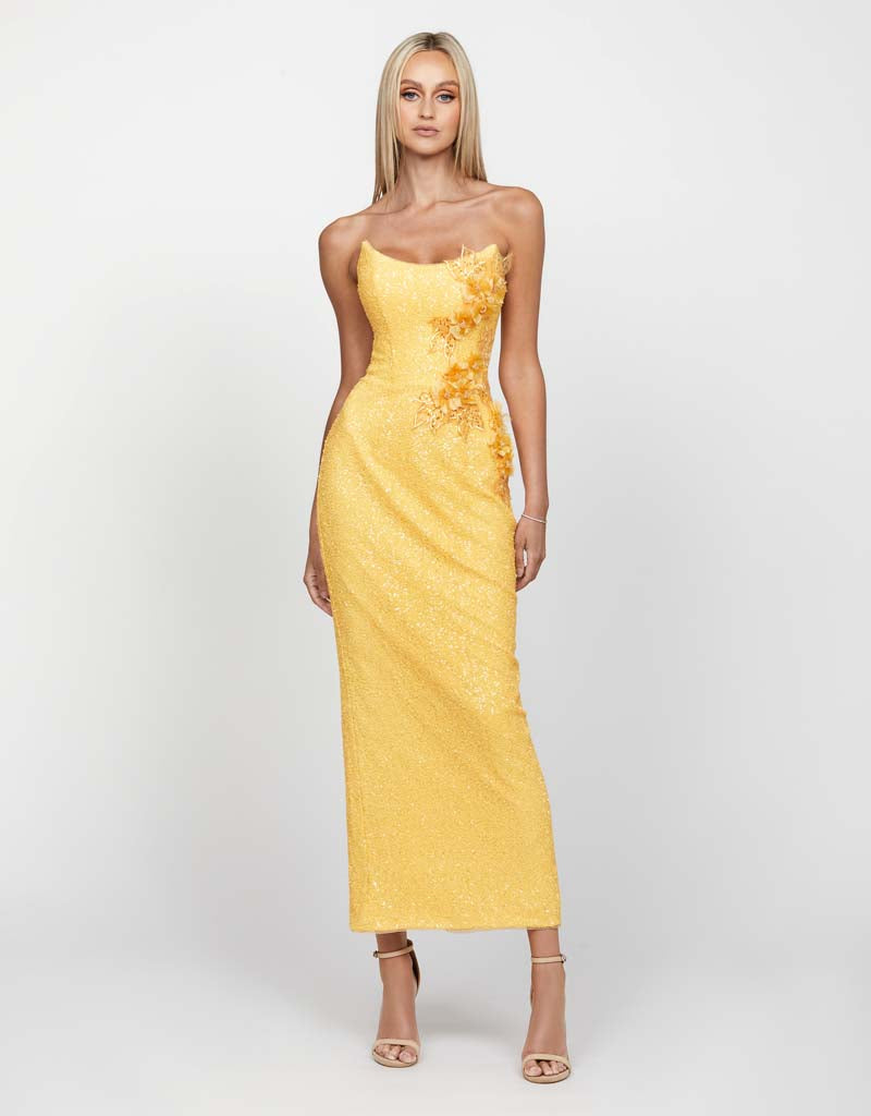 bariano gold dress Selina | Bariano