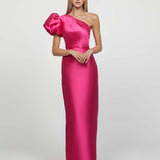 MARCHESA ONE SHOULDER GOWN B65D18L