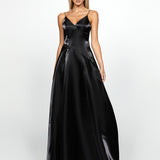 NIA V NECK A LINE GOWN B66D09L