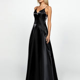 NIA V NECK A LINE GOWN B66D09L