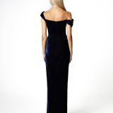DELPHINE ASYMMETRIC DRAPED GOWN B66D16L