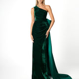 KALISTA ONE SHOULDER GOWN WITH BACK BOW TRAIN B84D0344