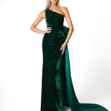 KALISTA ONE SHOULDER GOWN WITH BACK BOW TRAIN B84D0344