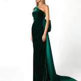 KALISTA ONE SHOULDER GOWN WITH BACK BOW TRAIN B84D0344