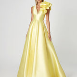 MIRELLA V NECK RUFFLE GOWN B81D51L