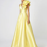 MIRELLA V NECK RUFFLE GOWN B81D51L
