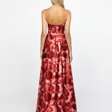 GENEVIA STRAPLESS PRINTED GOWN B67D06L