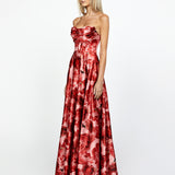 GENEVIA STRAPLESS PRINTED GOWN B67D06L