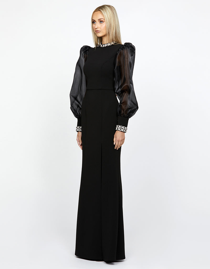 WINNIE SHEER SLEEVE GOWN B67D12L