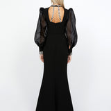 WINNIE SHEER SLEEVE GOWN B67D12L