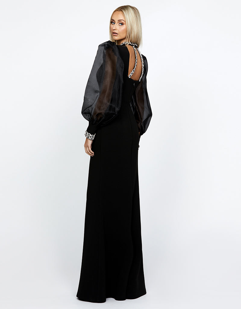 bariano long sleeve dress Charmaine Square Neck Long Sleeve Gown | Bariano