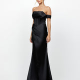 GESS OFF SHOULDER FISHTAIL GOWN B67D30L