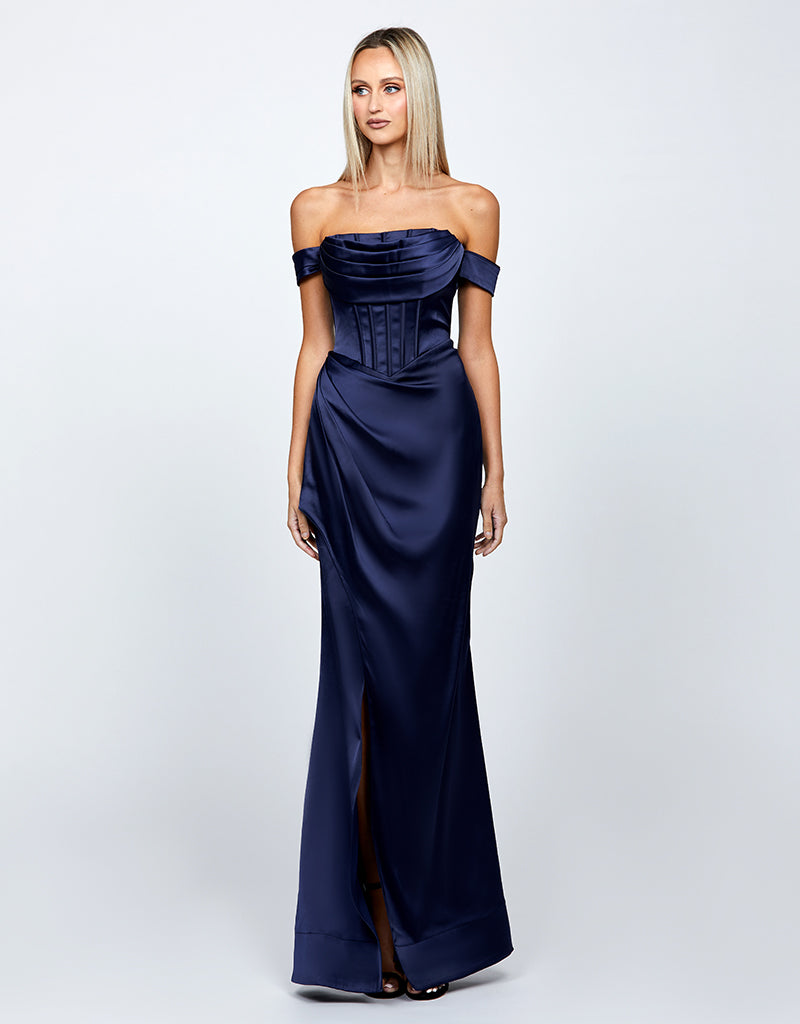 GESS OFF SHOULDER FISHTAIL GOWN B67D30L