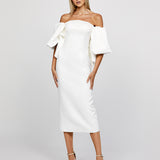 LIORA PUFF OFF SHOULDER MIDI B67D42S