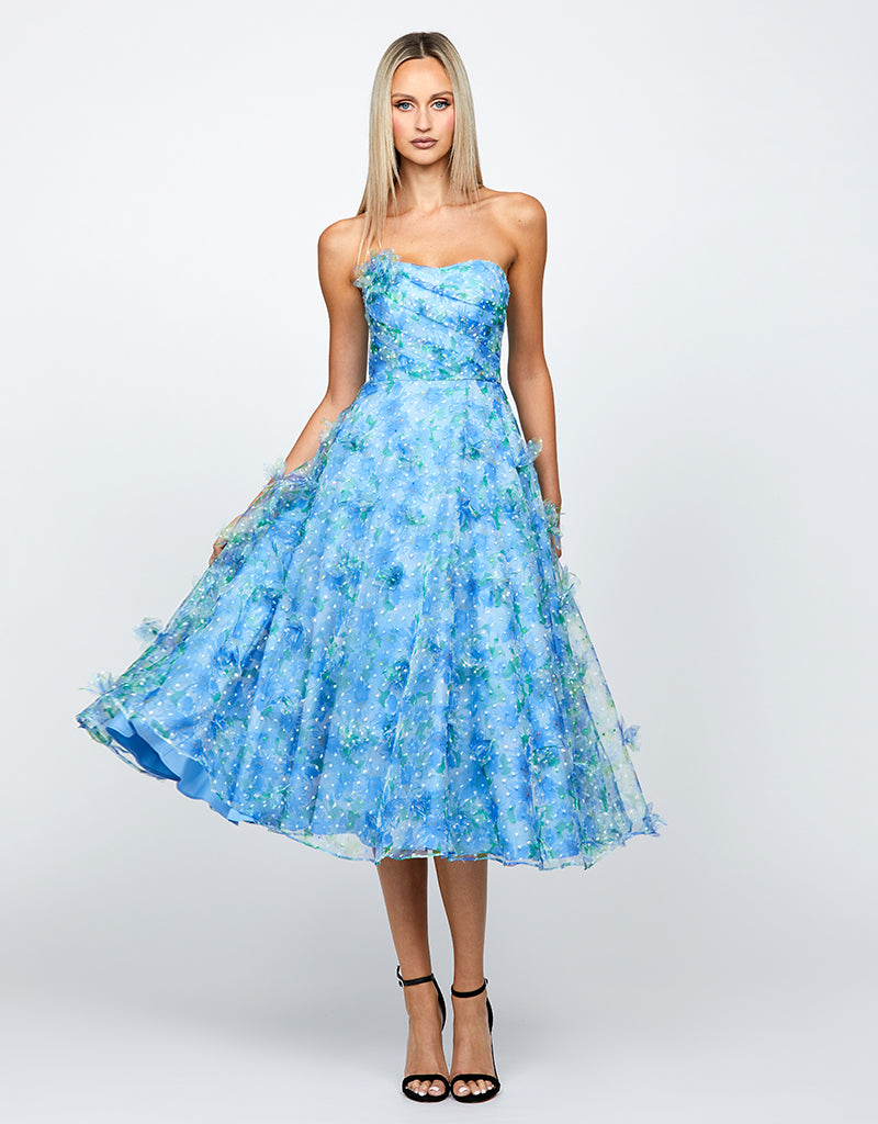 CARLENE STRAPLESS ORGANZA MIDI B68D04S