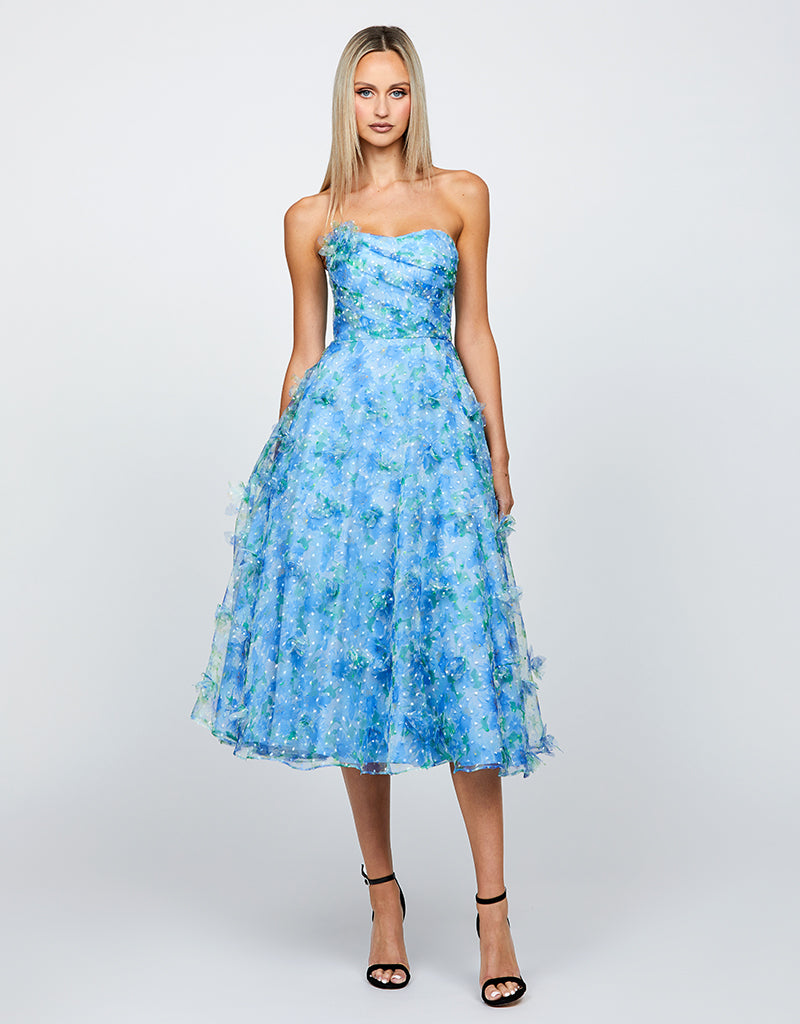 CARLENE STRAPLESS ORGANZA MIDI B68D04S