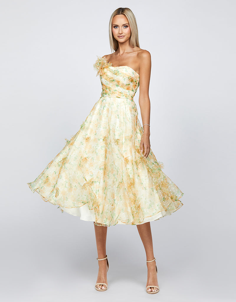 CARLENE STRAPLESS ORGANZA MIDI B68D04S