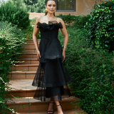 KASCADE TIERED RUFFLE MIDAXI B68D07L