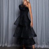 KASCADE TIERED RUFFLE MIDAXI B68D07L
