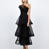 KASCADE TIERED RUFFLE MIDAXI B68D07L