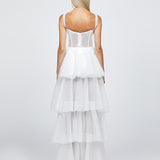 ELVYRA CRYSTAL ORGANZA TIERED GOWN B68D24L