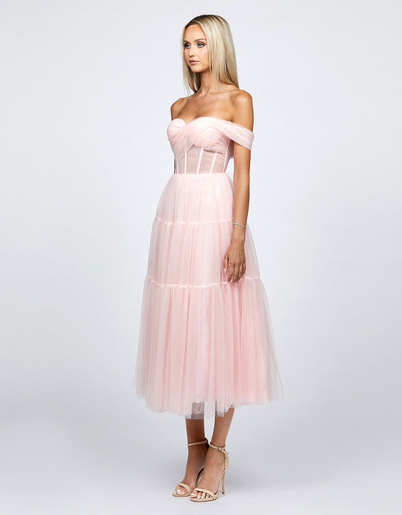 MARIANNE TIERED TULLE MIDI B68D27S