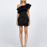 SAMPLE MARCIELA ONE SHOULDER RUFFLE MINI SAMPLE B68D59S