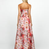 SAMPLE BLAIRE STRAPLESS CASCADING RUFFLE GOWN SAMPLE B69D13L