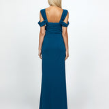 EMERY KNOTTED OFF SHOULDER COWL GOWN B69D18L