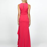 SAMPLE RAELYNN HIGH NECK FRILL GOWN SAMPLE B69D19L