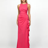 RAELYNN HIGH NECK FRILL GOWN B69D19L