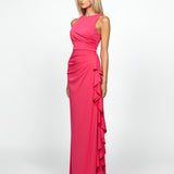 SAMPLE RAELYNN HIGH NECK FRILL GOWN SAMPLE B69D19L