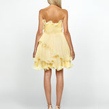 SAMPLE NOEL STRAPLESS ASYMMETRIC FRILL MINI SAMPLE B69D25S