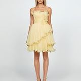 SAMPLE NOEL STRAPLESS ASYMMETRIC FRILL MINI SAMPLE B69D25S