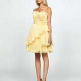 SAMPLE NOEL STRAPLESS ASYMMETRIC FRILL MINI SAMPLE B69D25S