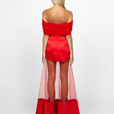 SAMPE MCKENZIE OFF SHOULDER SHEER GOWN SAMPLE B69D28L