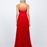 AMAIA PLEATED STRAPLESS BALL GOWN B69D33L