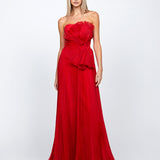 AMAIA PLEATED STRAPLESS BALL GOWN B69D33L