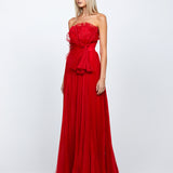 AMAIA PLEATED STRAPLESS BALL GOWN B69D33L