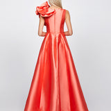 CECE RUFFLE SHOULDER GOWN B71D04L