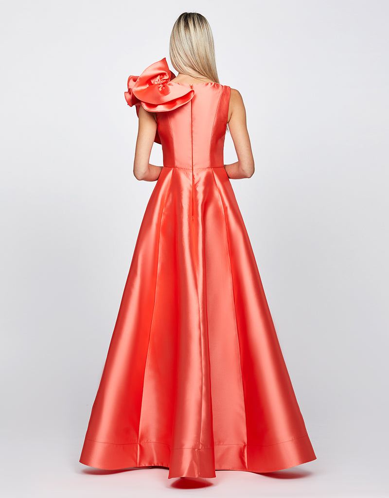 CECE RUFFLE SHOULDER GOWN B71D04L