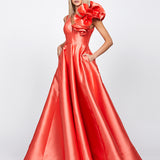 CECE RUFFLE SHOULDER GOWN B71D04L