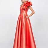 CECE RUFFLE SHOULDER GOWN B71D04L