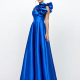 CECE RUFFLE SHOULDER GOWN B71D04L