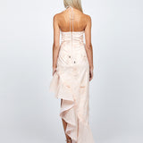 BRIELLA CASCADING FRILL HI LO GOWN B71D08HL