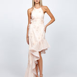 BRIELLA CASCADING FRILL HI LO GOWN B71D08HL